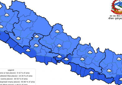 आज चार प्रदेशका पहाडी क्षेत्रमा भारी वर्षाको सम्भावना
